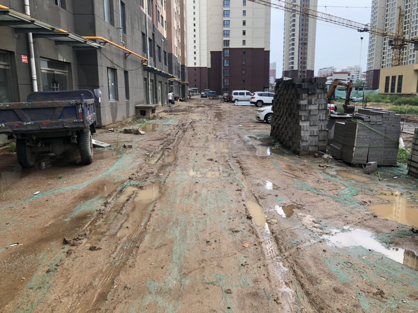 东平县北京湾小区b区1,2号楼北侧路面未硬化