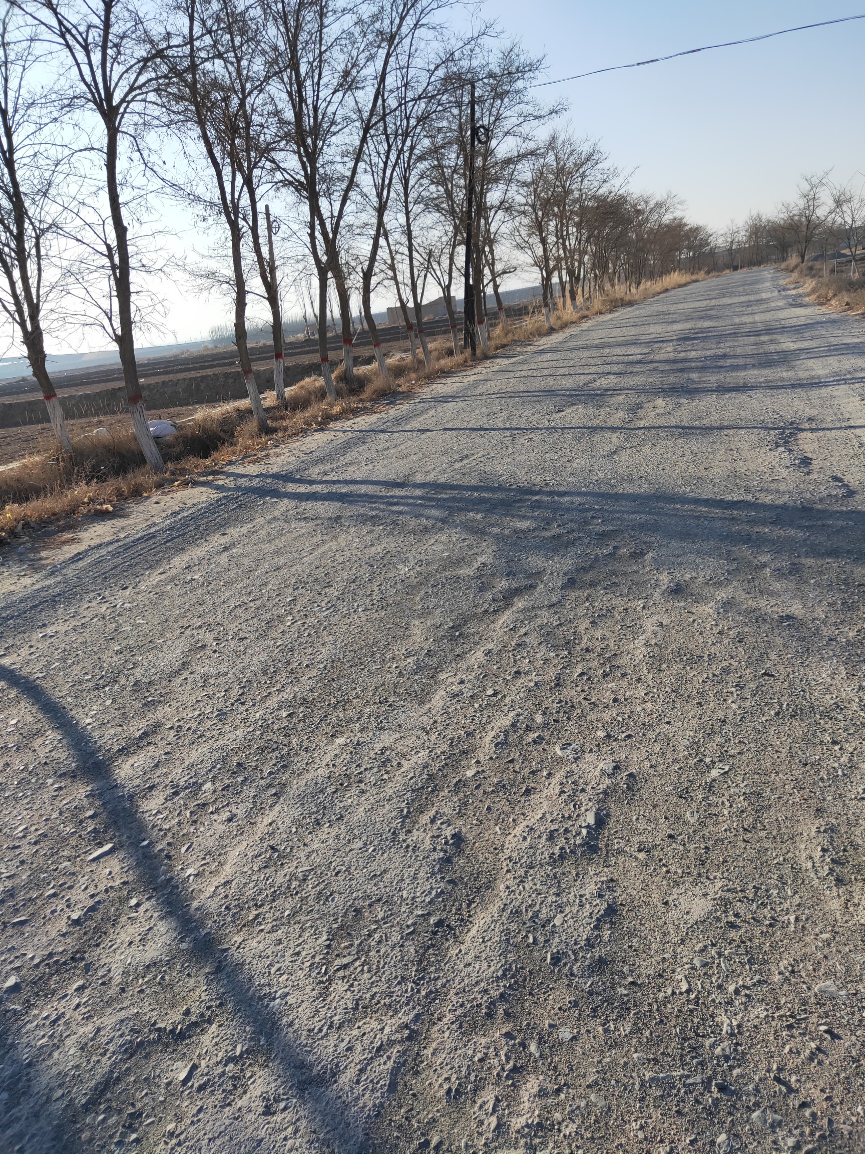 破烂不堪的道路多年来,无人问津.百姓出门在坑